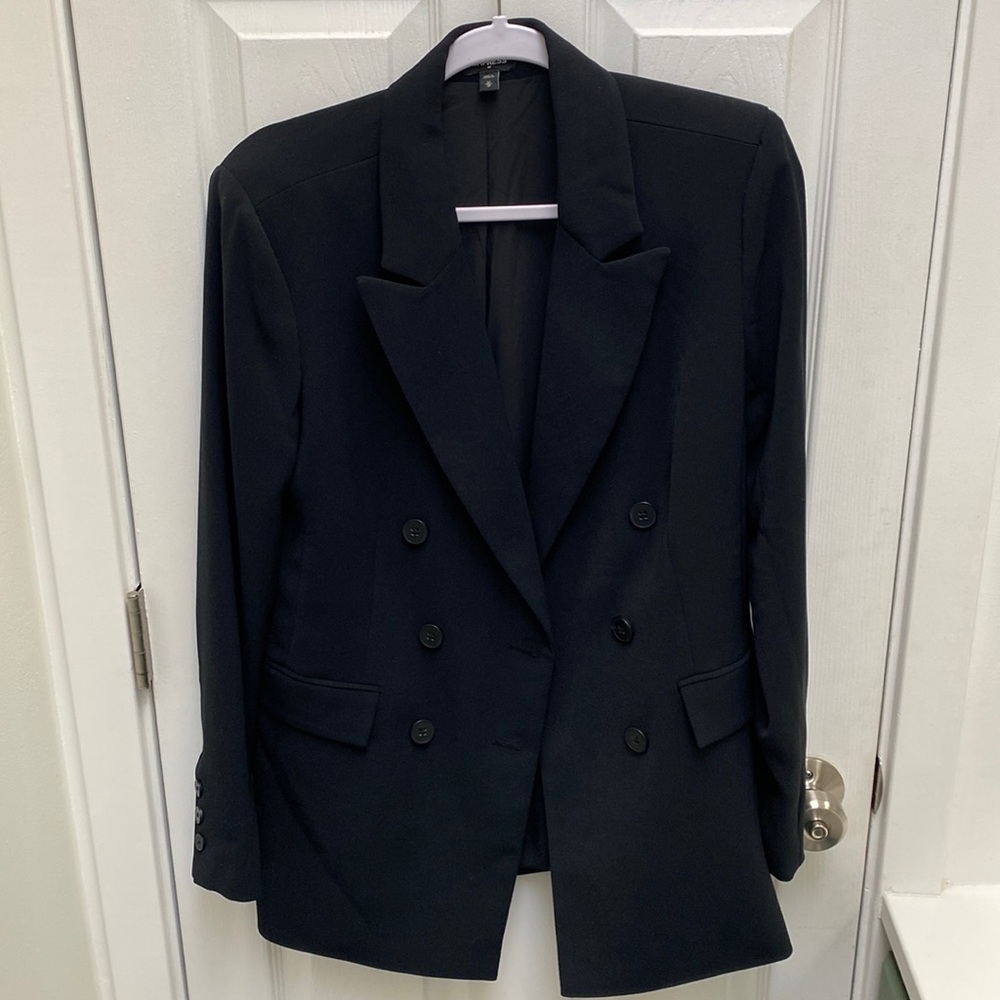 Express double breast long blazer